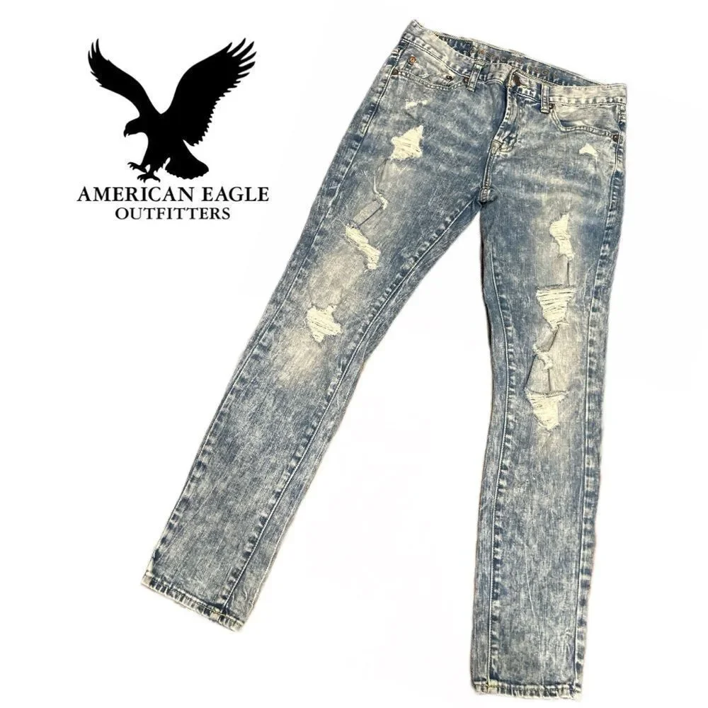 American Eagle Outfitters Men’s Distressed Flex Skinny Jeans -‎ Size 30x30